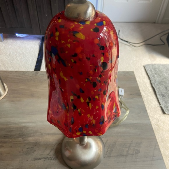 Red Glass Lamp - Picture 2 of 7